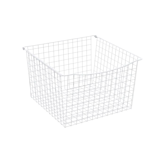 Trådkorg hög B600 H330 D400, Vit